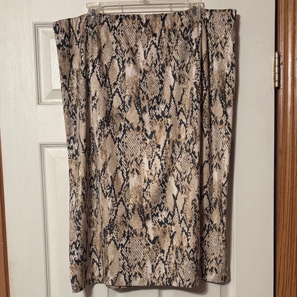 Snake Print Midi Skirt